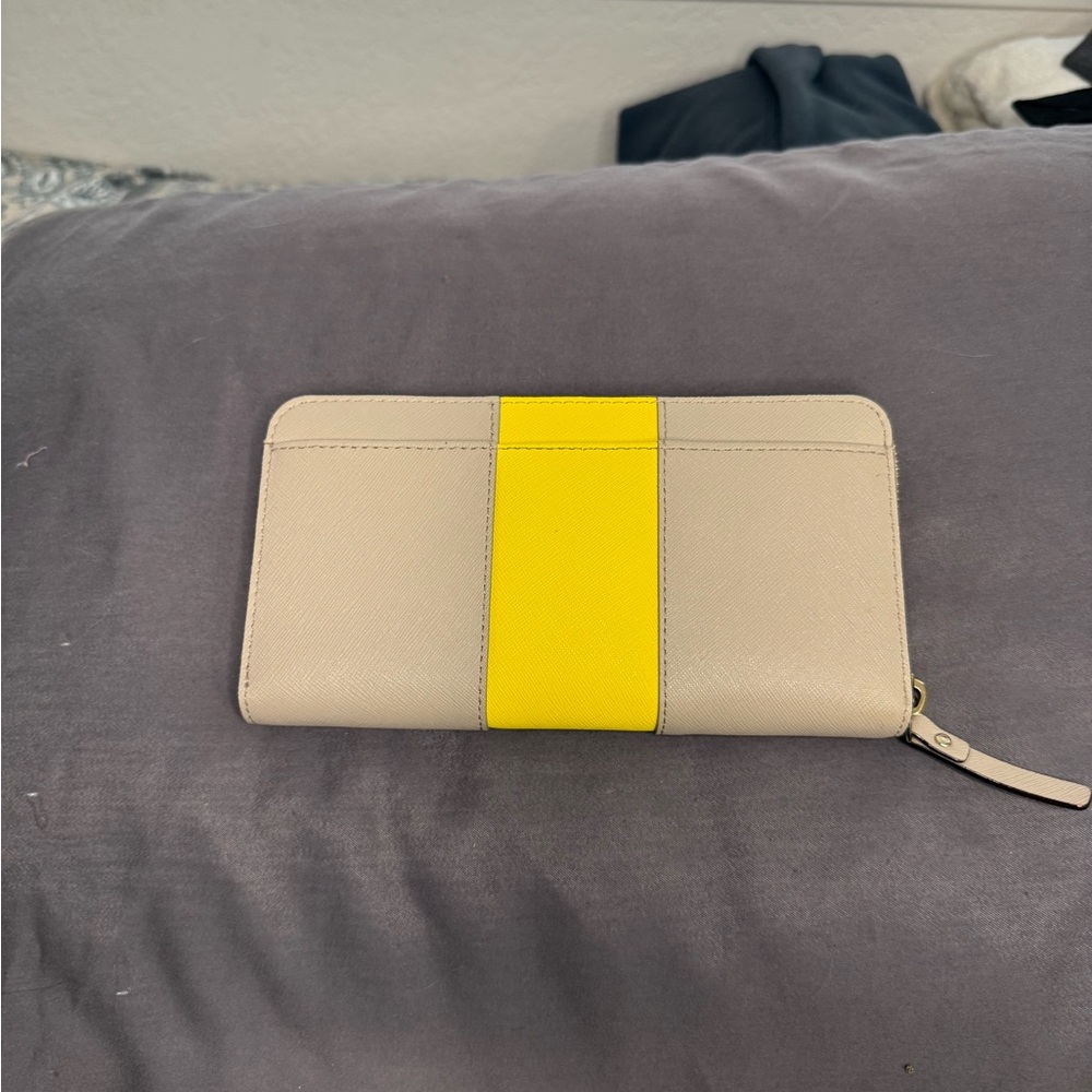 Kate Spade Cream and Yellow Wallet with Bold Stripe - Picture 2 of 10
